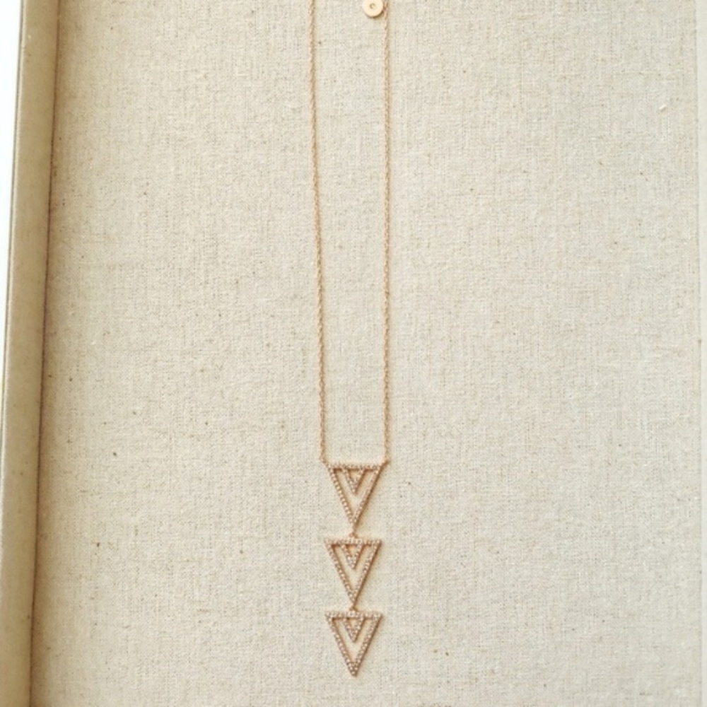 Stella & Dot | Rose Gold Pavé Spear Pendant Necklace - Picture 6 of 8